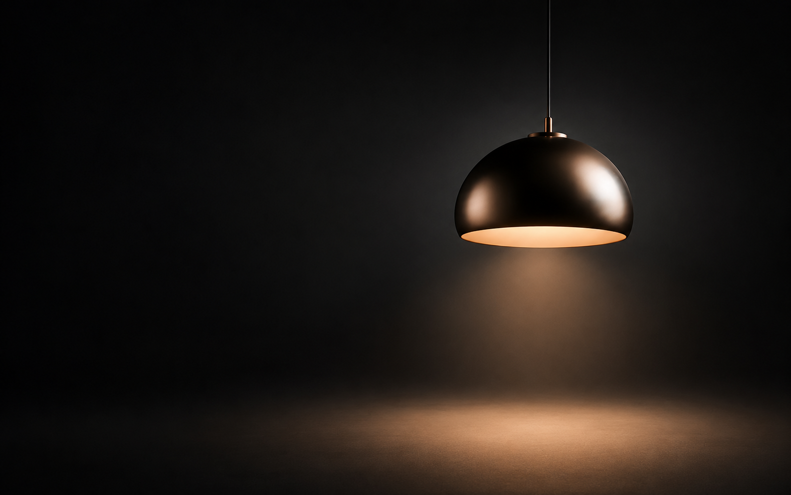 Modern pendant light in a dark interior